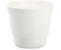 Gėlių vazonas Uniplastex Barok UDB18, plastikinis, baltos spalvos.