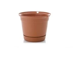 Plastikinis vazonas Uniplastex Terrana, su lėkštute, Ø19 cm