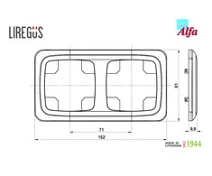 Dvivietis rėmelis LIREGUS ALFA, baltos spalvos