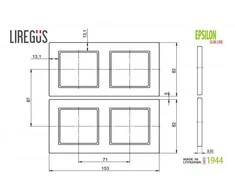 Dvivietis rėmelis LIREGUS EPSILON, šampano spalvos