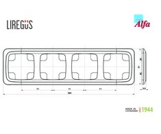 Keturvietis rėmelis Liregus Alfa, smėlio spalvos