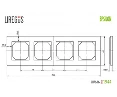 Keturvietis rėmelis LIREGUS EPSILON, smėlio spalvos