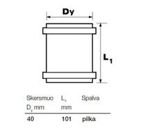 Vidaus kanalizacijos remontinė mova Wavin, Ø 40 mm