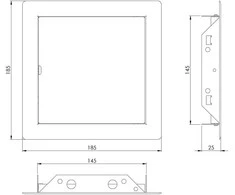 Apžiūros liukas Europlast, 150 mm x 150 mm