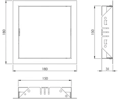 Revīzijas lūka Europlast RL1515, 150 mm x 150 mm