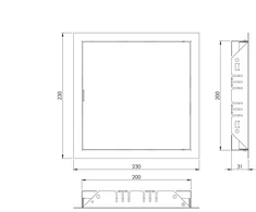Revīzijas lūka Europlast RL2020, 200 mm x 200 mm
