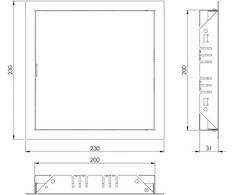 Revizinės durelės EUROPLAST RL2020, 20 x 20 cm