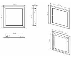 Apžiūros liukas Haushalt RD1515, 146 mm x 146 mm