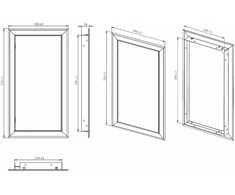 Haushalt Apžiūros liukas, 3 dalių, RD1530, 146 mm x 296 mm