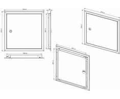 Apžiūros liukas Haushalt SP3030, 296 mm x 296 mm