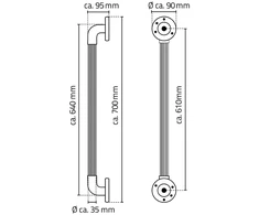 RIDDER Ranktūris atraminis Max 60cm, Baltas