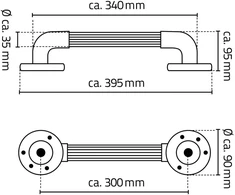RIDDER Rokturis atbalstam Max 30cm, juodas