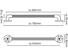 RIDDER Rankena atramai, maks. 60 cm, juoda