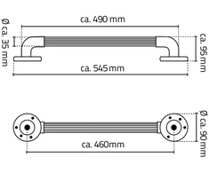 RIDDER Rokturis atbalstam Max 45cm, juodas