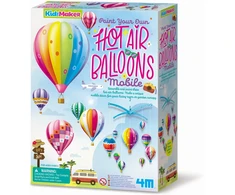 Žaislinis dažymo rinkinys, karuselė 4M KidzMaker Paint Your Own Hot Air Balloons, įvairių spalvų