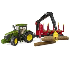 Rotaļu traktori ar piederumiem Bruder John Deere 7R 350 With Forest Trailer BR-03154, 1:16, daudzkrāsaina