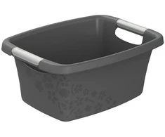 rotho Bļoda 12L kvadrāta Flowers, pelēka