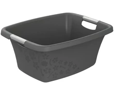 rotho Bļoda 25L kvadrāta Flowers, pelēka