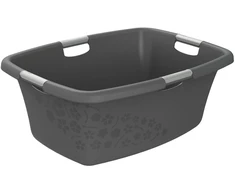 rotho Bļoda 50L ar rokturiem Flowers, pelēka