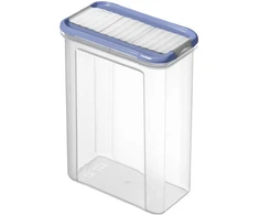 rotho Birių produktų talpa. 1,5 l. Skaidri/mėlyna.
