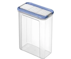 rotho Birių produktų talpa. 1,5 l. Skaidri/mėlyna.