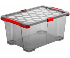Dėžė su dangčiu Evo Total Rotho 59x39.5x28cm/44L permatoma/pilka