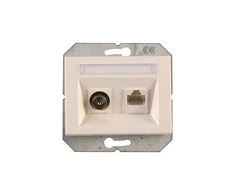 TV antenos ir kompiuterio lizdas (RJ45) VILMA XP 500 be rėmelio, baltas