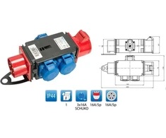 Pawbol Skirstytuvas R-BOX MINI 3S, 1x16A/5p + 3x16A/250V, IP44