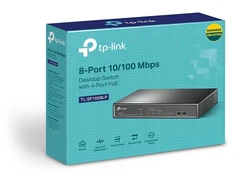 Šakotuvas TP-LINK - Jungiklis - TL-SF1008LP - Nevaldomas - Darbalaukis - 10/100 Mbps ,RJ-45, jungtys kiekis 8 - Maitinimas per
