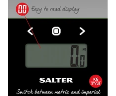 Salter 9150 BFEU12 Glass Analyser Bathroom Scales, Juodas