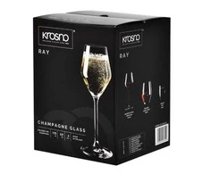 Šampano taurių komplektas Krosno RAY, stiklas, 0.220 l, 4 vnt.