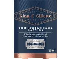 Saugaus vienašmenio skustuvo King C Gillette peiliukai, 10 vnt.