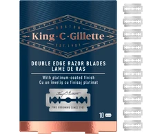 Saugaus vienašmenio skustuvo King C Gillette peiliukai, 10 vnt.