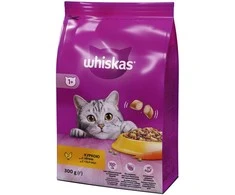 Sausas kačių ėdalas WHISKAS Adult, su vištiena, 300g