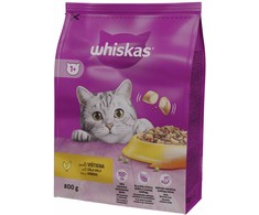 Sausas kačių ėdalas WHISKAS Adult, su vištiena, 800g