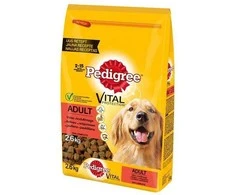 Sausas šunų maistas Pedigree Vital, jautiena/vištiena, 2.6kg
