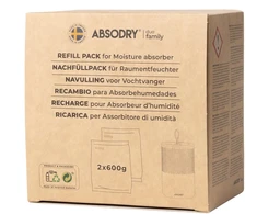 Sausintuvas Drėgmės sugėriklio papildymas Absodry 2 x 600 g, bekvapis, 25 m², 1200 g