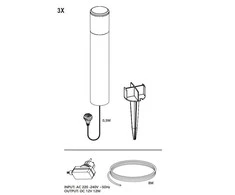 Šviestuvas Ludeco STEN PL1013, 1W, LED, IP44, sidabro