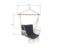 Sēdošs šūpuļtīkls Domoletti Hanging, melna krās.