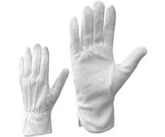 SG Cimdi tekstila ar PVC mikropunktējum, balti 7.izm
