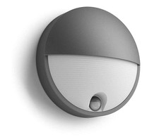 Āra sienas lampa Philips Capricorn, 6W, LED, IP44, pelēka krās., 7.8 cm x 21.4 cm