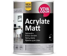 Sienų dažai Vivacolor, akriliniai matiniai, 0.9 l
