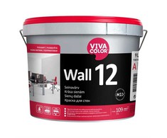 Sienu krāsa Vivacolor Wall 12, balta krās., 9 l