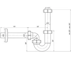 Ani_Plast Praustuvo sifonas 11/4×32 u-formos