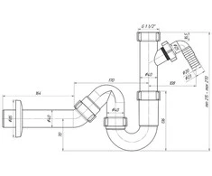 Ani_Plast Plautuvės sifonas 11/2×40. vamzdelis ø40