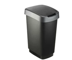 Šiukšliadėžė Rotho 1754408850, juoda/pilka, 25 l, 47,6 cm x 25,2 cm