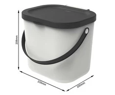 Rūšiavimo šiukšliadėžė Rotho, 6 l, balta sp./pilka sp.
