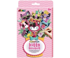 Skrāpēšanas komplekts Avenir Scratch Kitty Bouquet, rozā