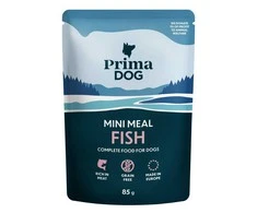 Šlapias ėdalas, konservuotas, šunims Prima Dog Mini Meal žuvis, žuvis, 0,085 kg