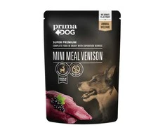 Šlapias ėdalas šunims, konservuotas Prima Dog Mini Meal elnienos ėdalas, 0,085 kg